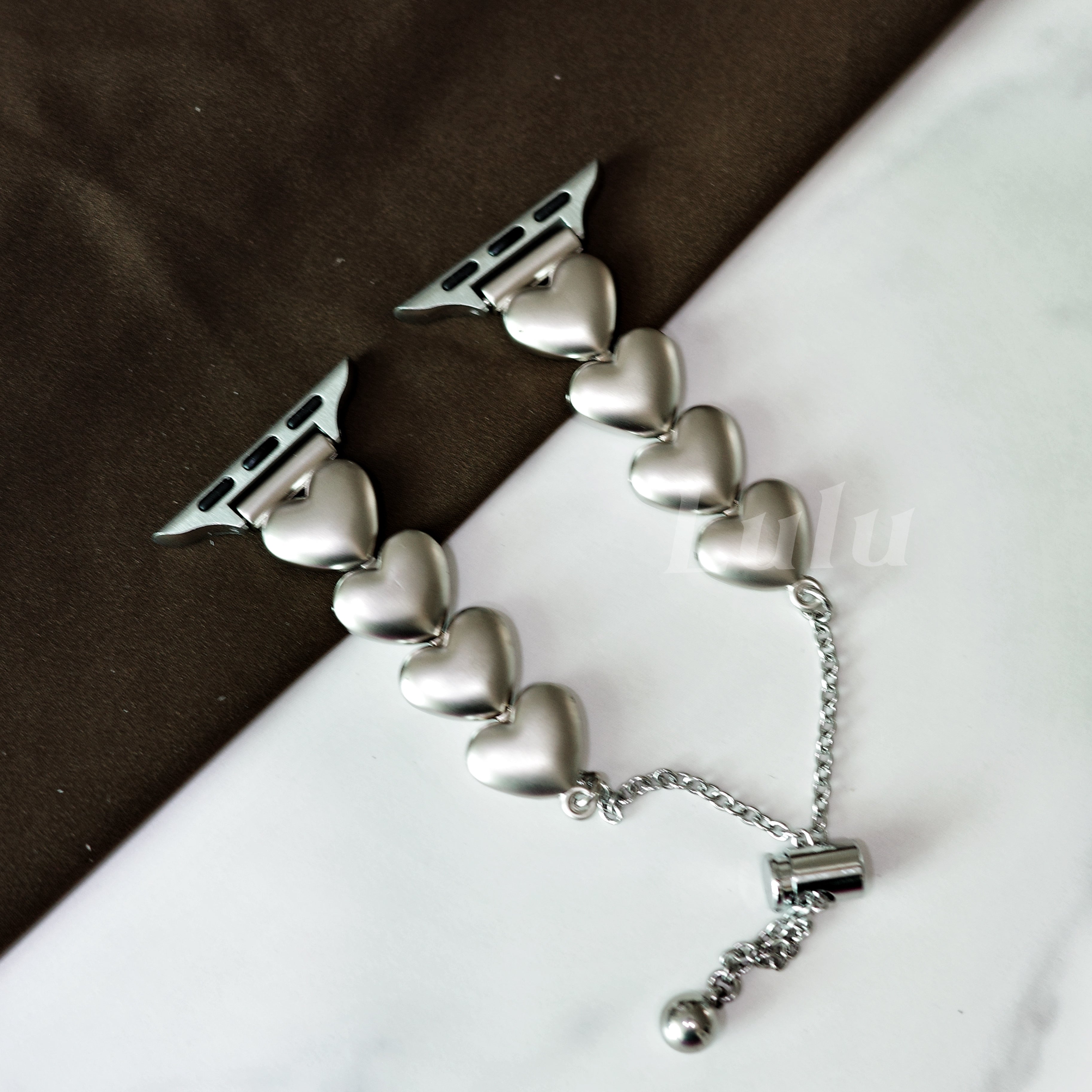 Silver Bubble Heart Apple Watch Band