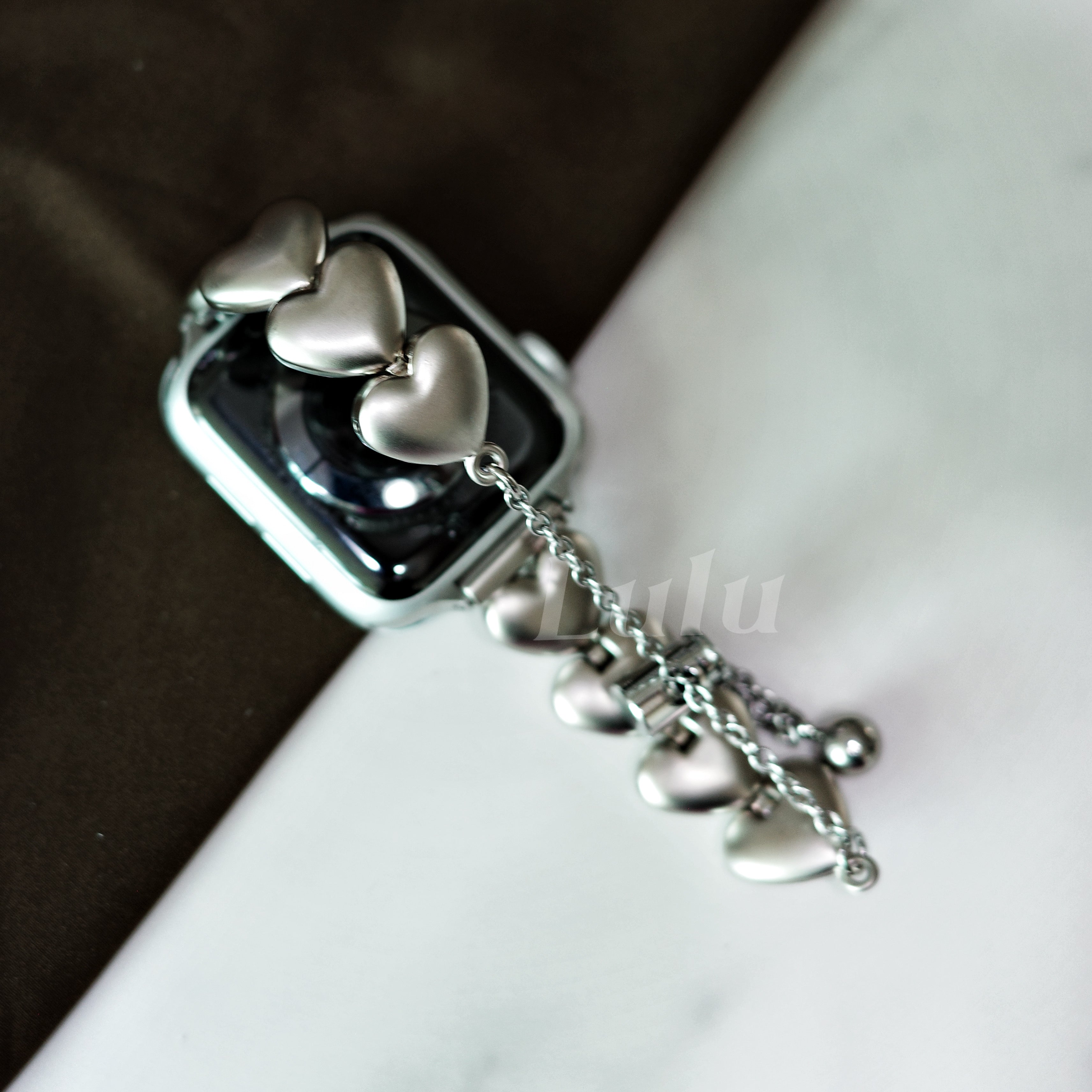 Silver Bubble Heart Apple Watch Band
