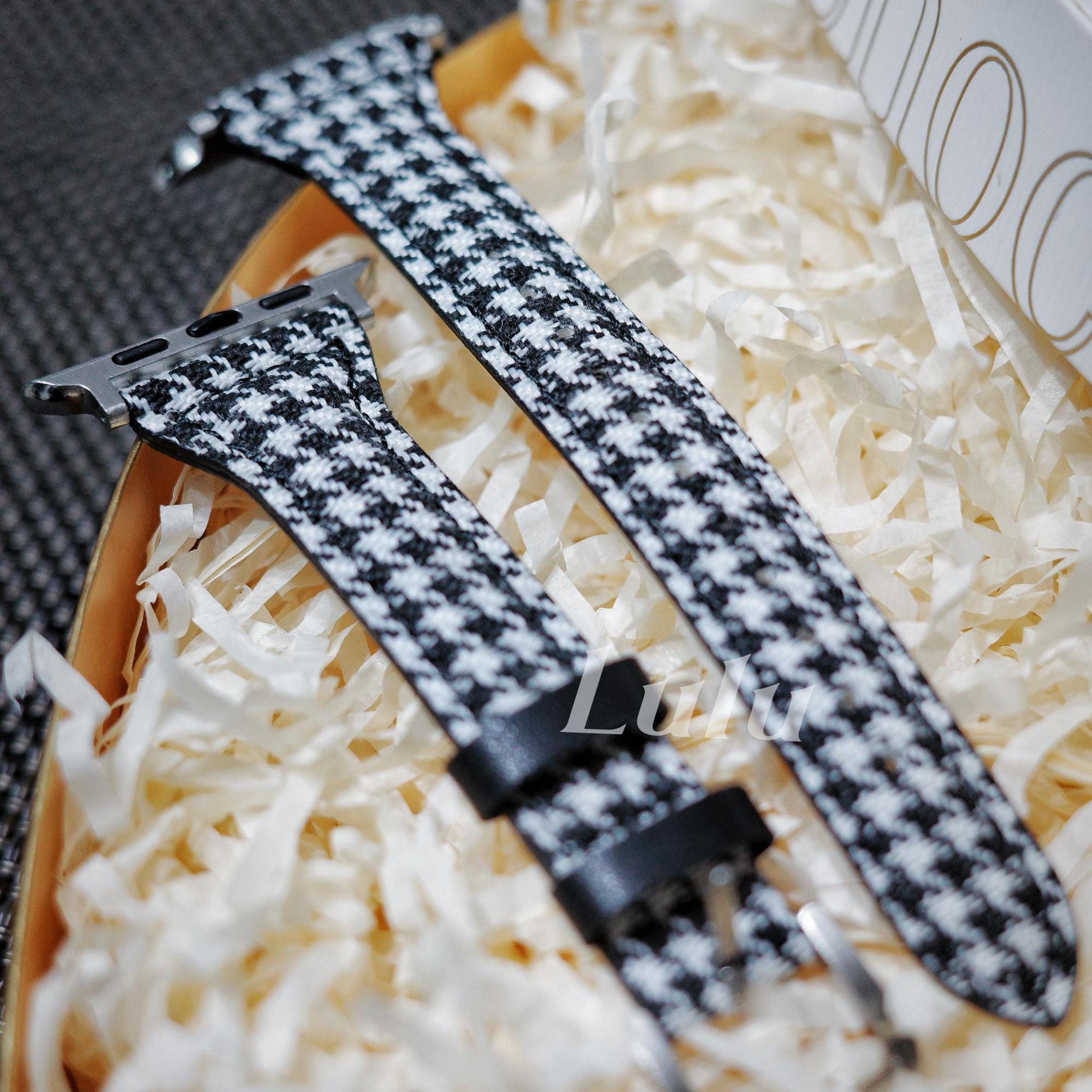 Checkered Leather Apple Watch Band