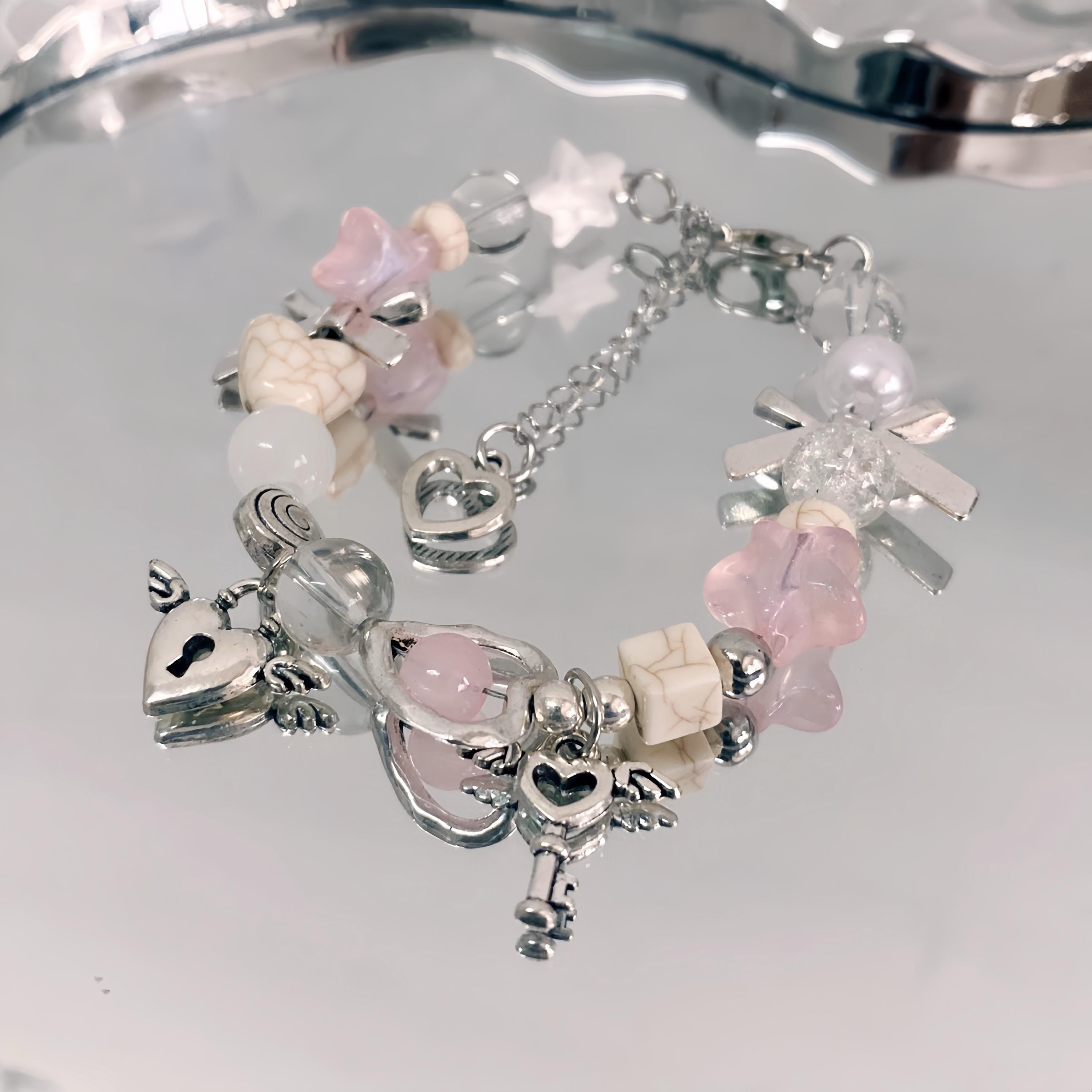 Handmade Star & Bow Charm Bracelet