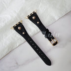 Black Leather Apple Watch Band