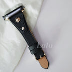 Black Leather Apple Watch Band