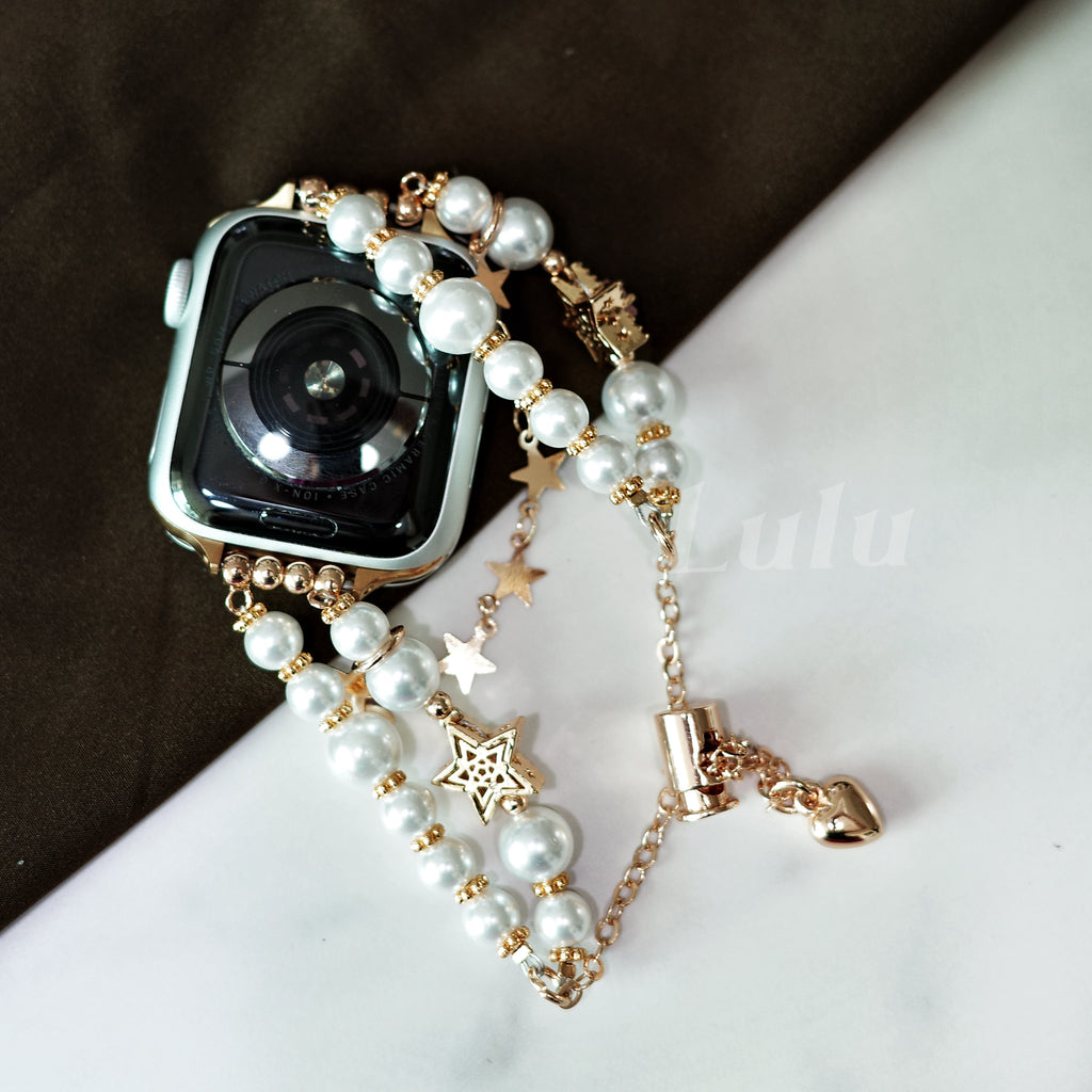 Gold Pearl Star Apple Watch Band