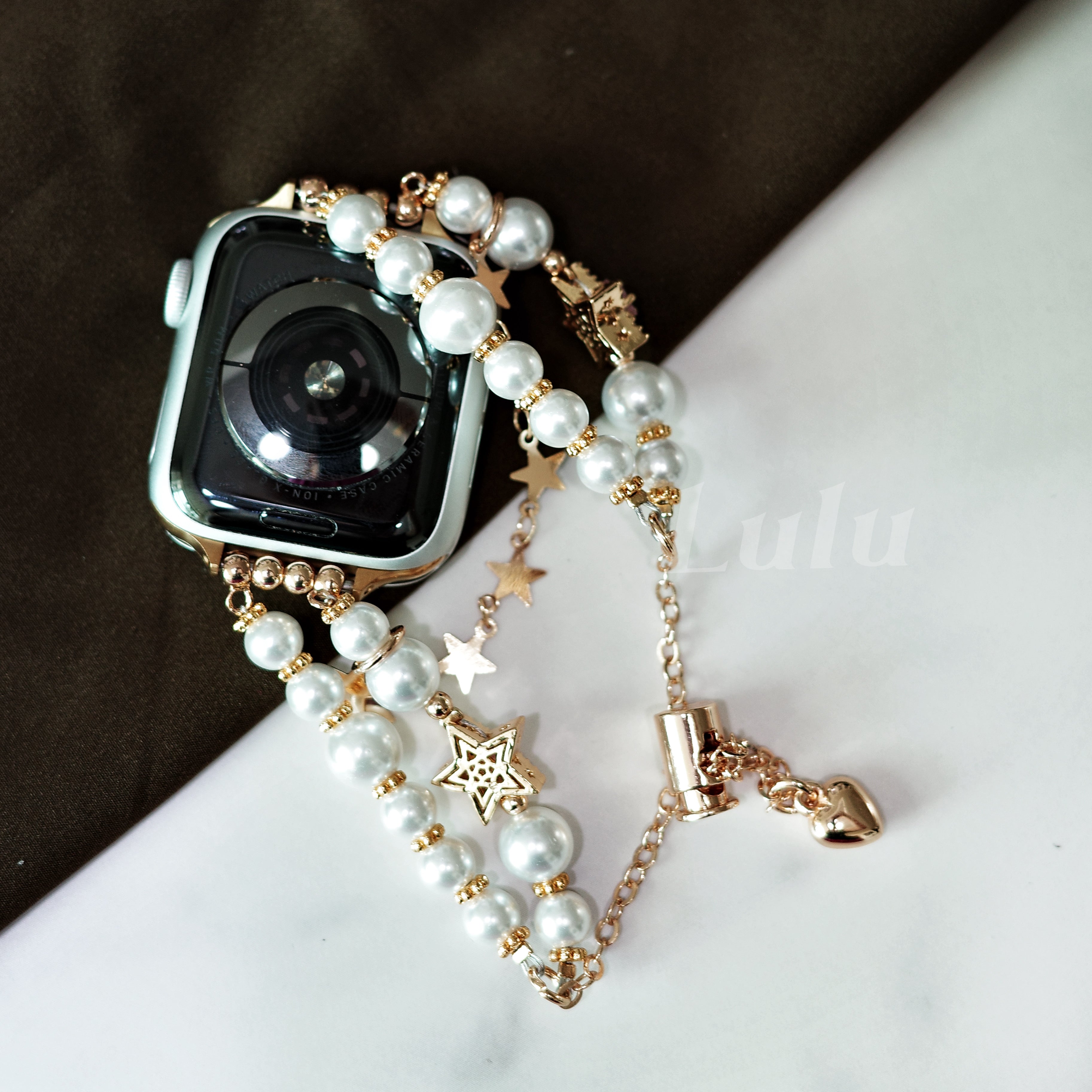 Gold Pearl Star Apple Watch Band