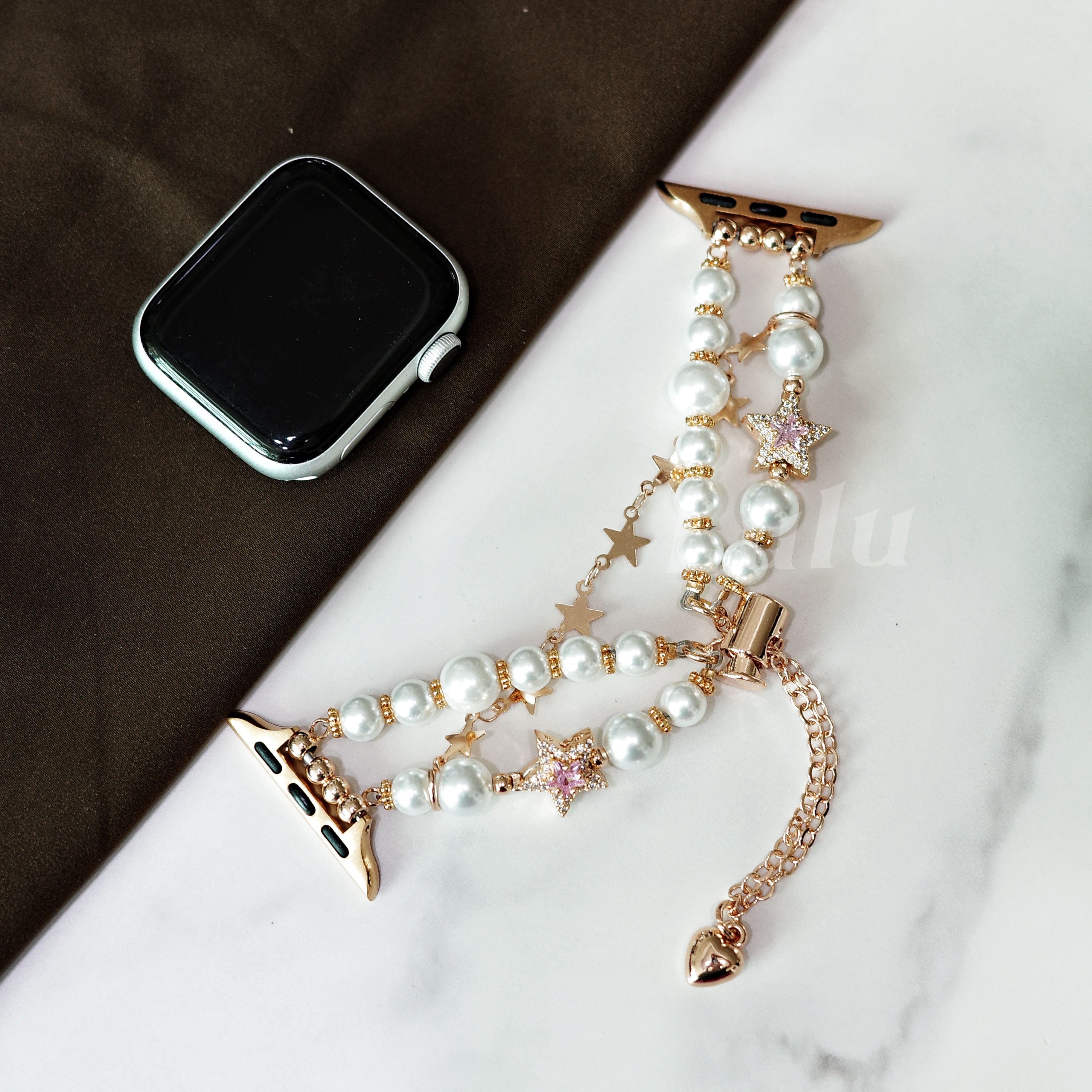 Gold Pearl Star Apple Watch Band
