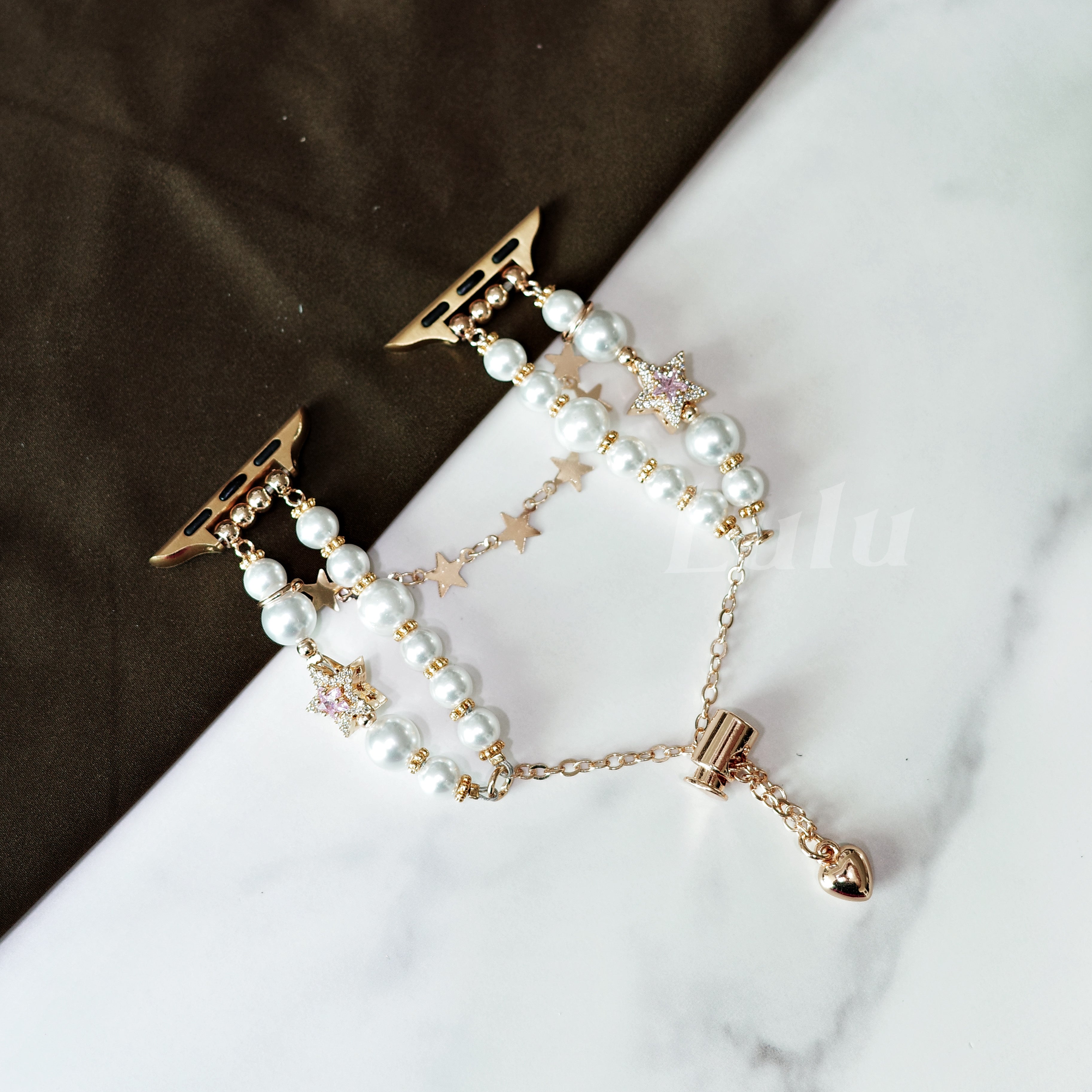Gold Pearl Star Apple Watch Band