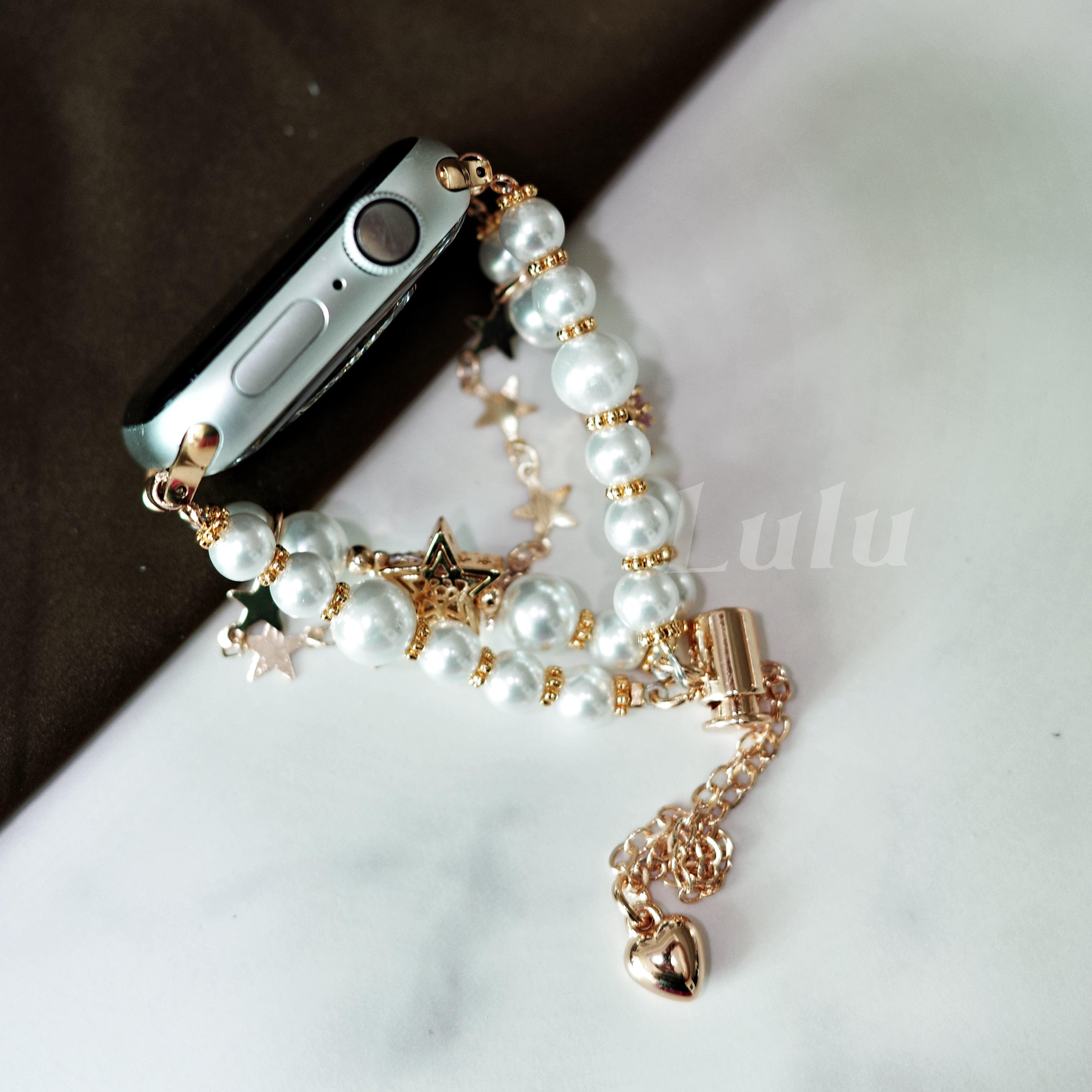 Gold Pearl Star Apple Watch Band