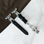 Black Leather Apple Watch Band