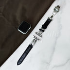 Black Leather Apple Watch Band