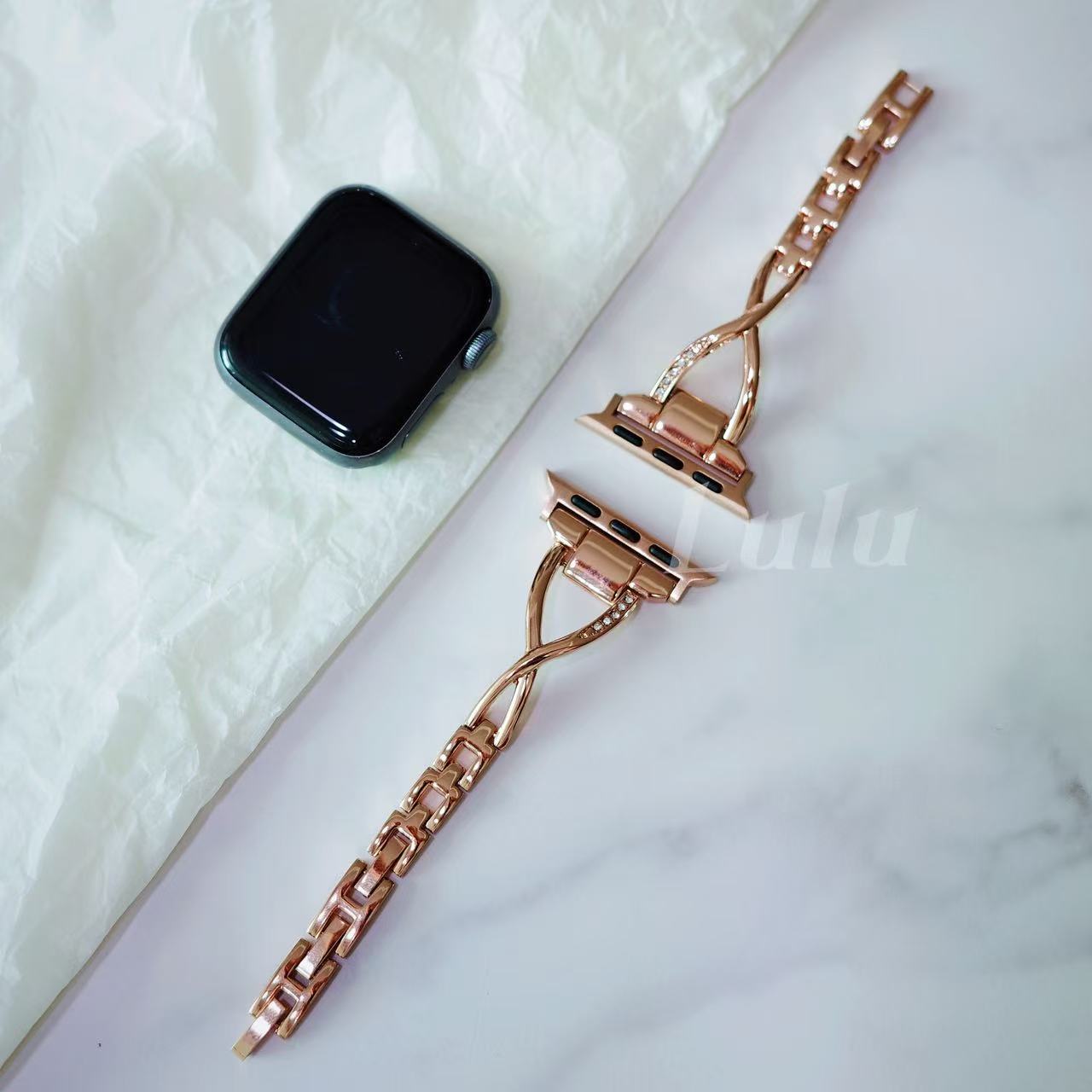 Rose Gold Link Apple Watch Band