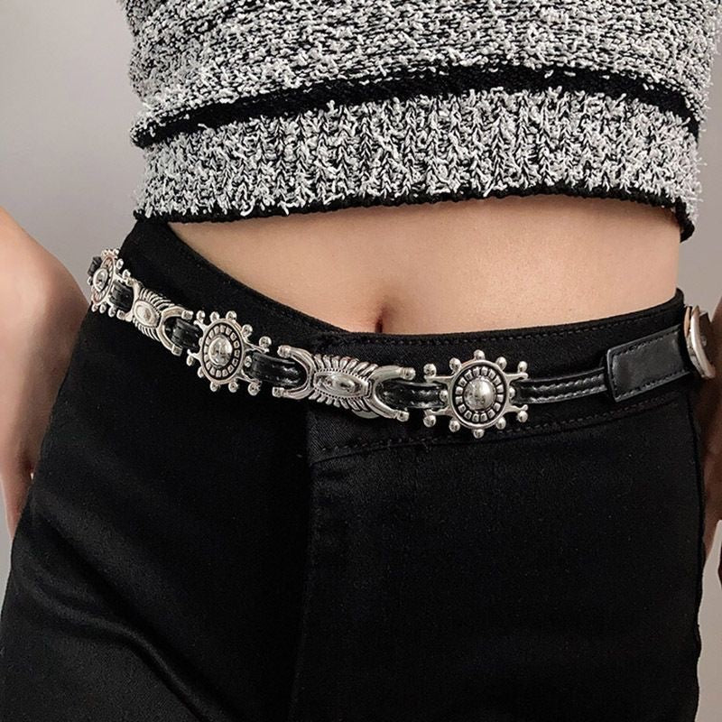 Vintage Gothic Sun & Moon Chain Belt